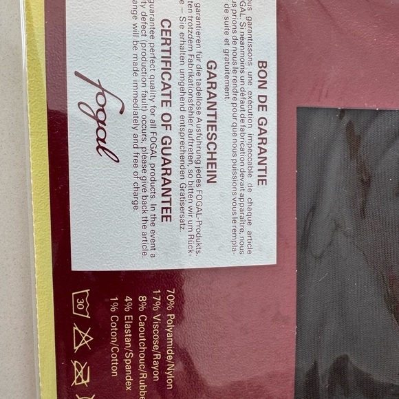 NWT Fogal Estoril 106 Super Elastic Luxury Hosiery Medium Gris / Switzerland - Picture 2 of 6
